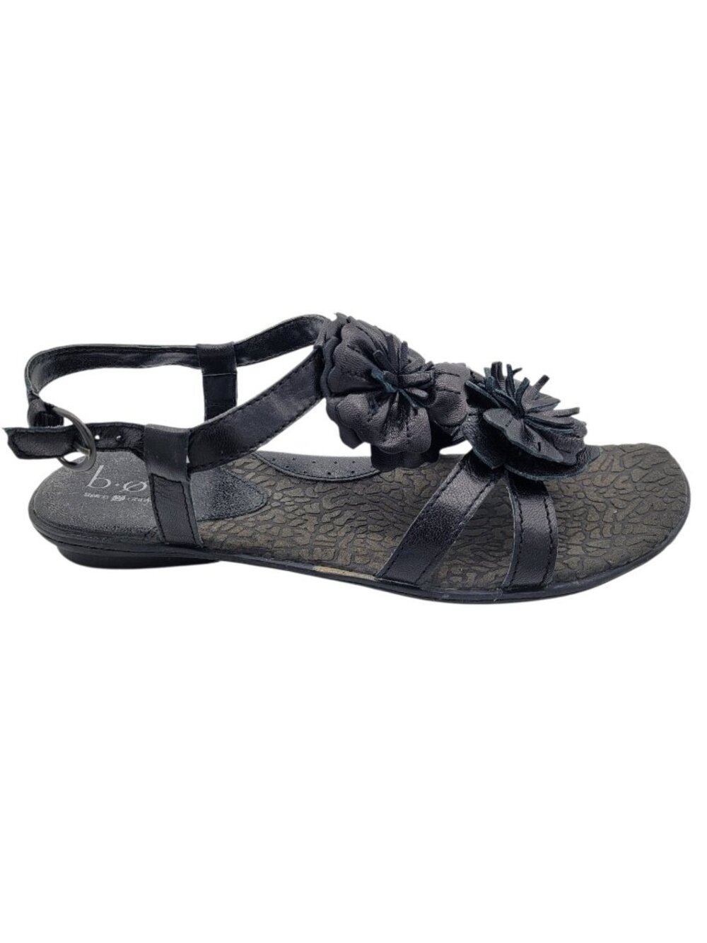 boc Sunflower Black Leather Slingback Flat Sandals Casual Spring Summer 10M/W